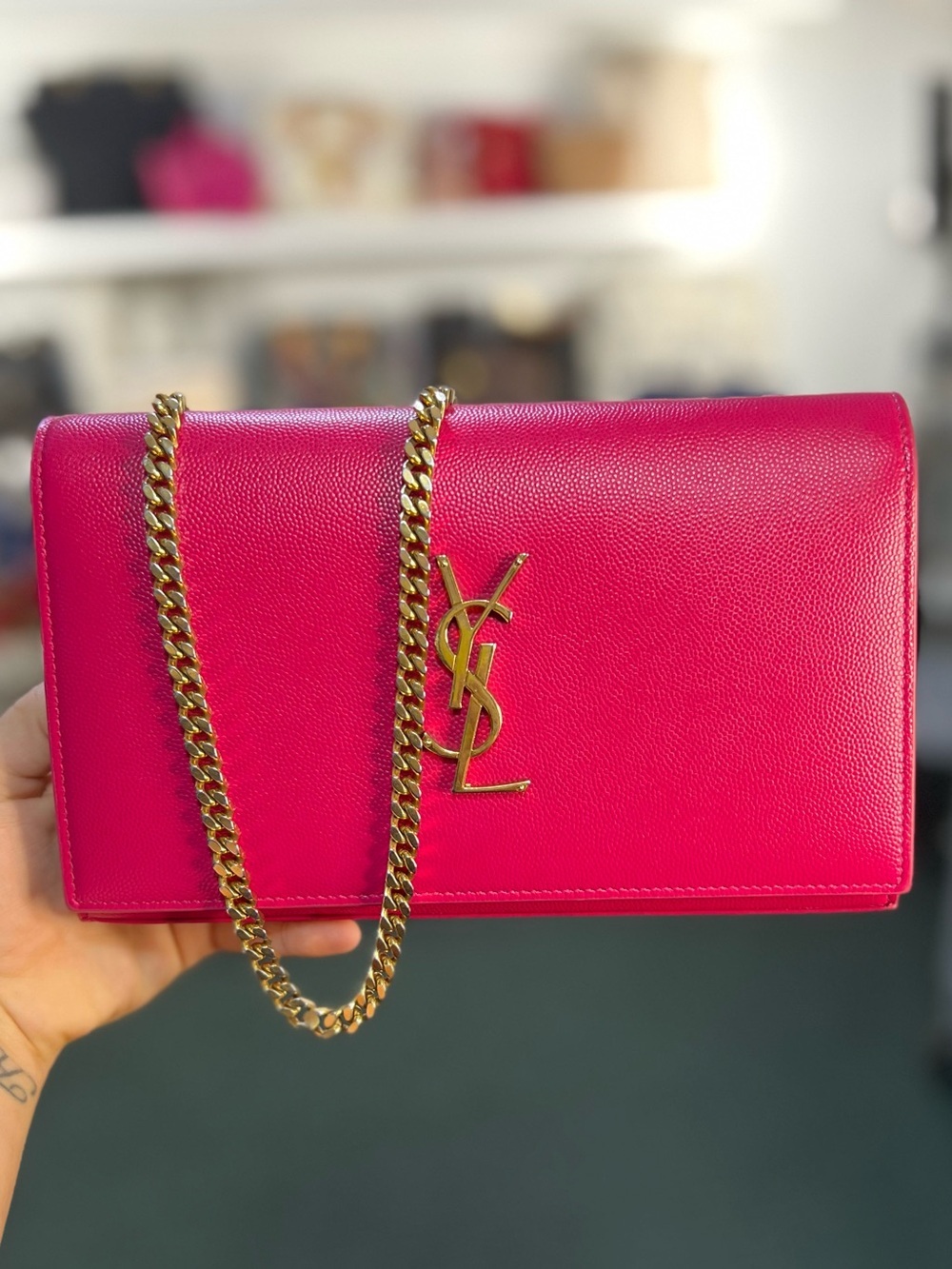 YSL PINK FLAP BAG